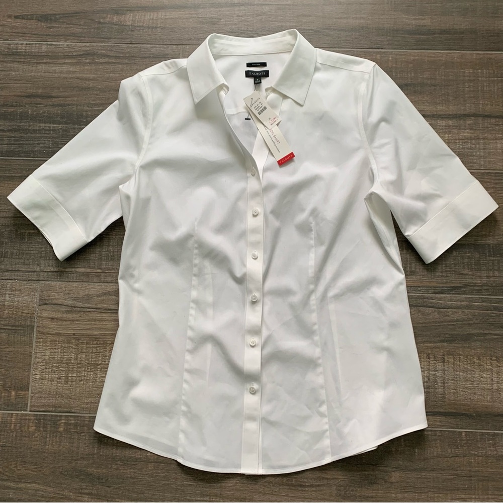 Talbots White Button Down Shirt